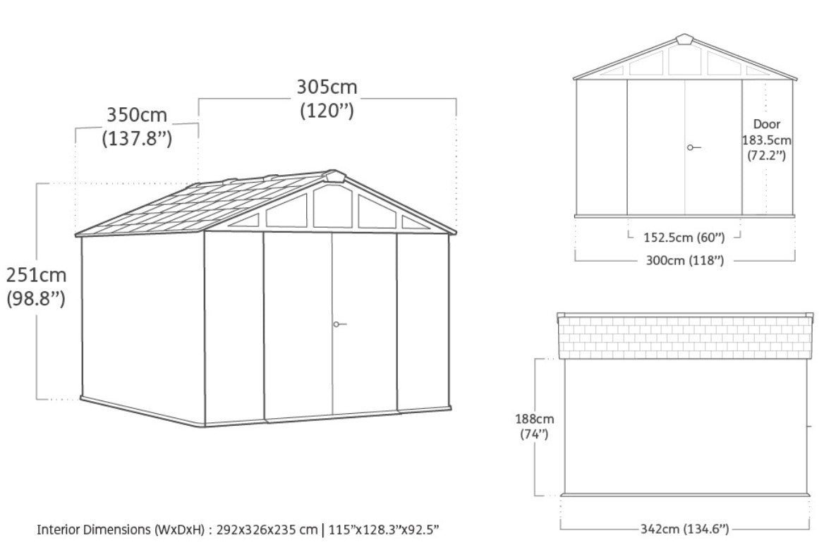 Keter Stronghold Shed 10 x 11.5 (3 x 3.5m) - Image 2