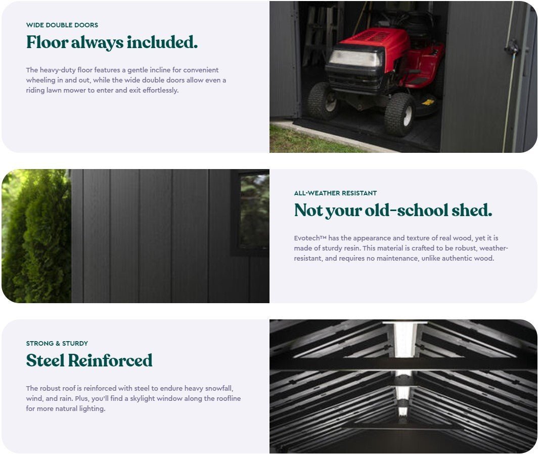 Keter Newton Plus Double Door Shed 7.5x11 (2.3 x 3.4m) - Image 3