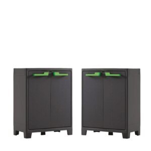2 x Keter Moby Low Indoor-Storage Cabinets