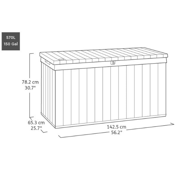 Keter Darwin 570L Storage Box - Grey - Image 2